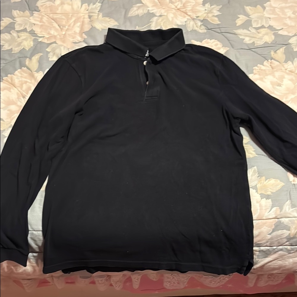 Boys Black Long Sleeve Polo (XL 14/16) - Old Navy
